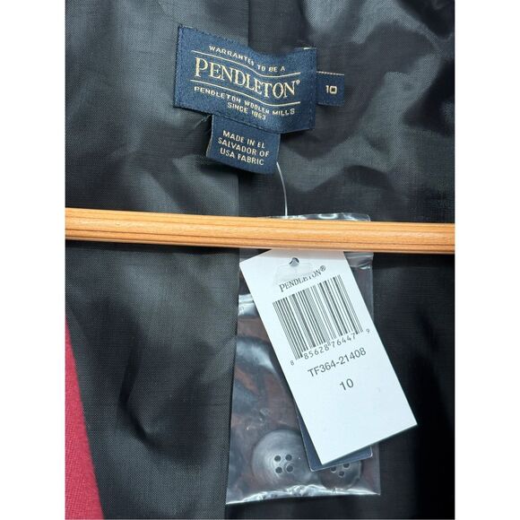 Pendleton Blazer Suit Jacket Women Size 10‎ Red Wool New - Picture 9 of 10